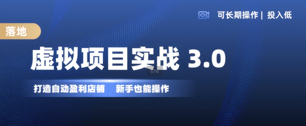 虚拟项目实战3.0，打造自动盈利店铺，可长期操作投入低，新手也能操作-百盟网