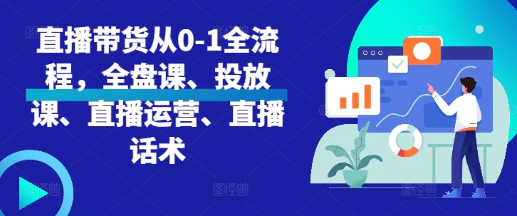 直播带货从0-1全流程，全盘课、投放课、直播运营、直播话术-百盟网