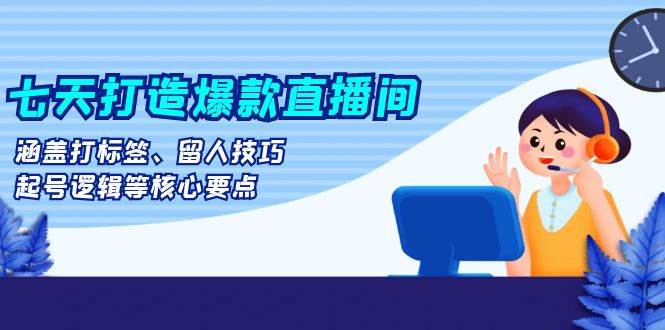 七天打造爆款直播间：涵盖打标签、留人技巧、起号逻辑等核心要点-百盟网