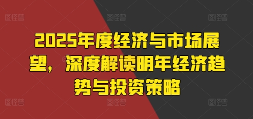 2025年度经济与市场展望，深度解读明年经济趋势与投资策略-百盟网