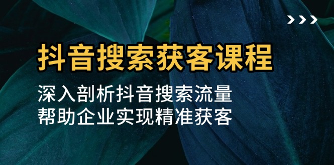 抖音搜索获客课程：深入剖析抖音搜索流量，帮助企业实现精准获客-百盟网