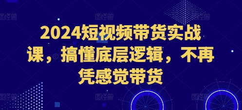 2024短视频带货实战课，搞懂底层逻辑，不再凭感觉带货-百盟网