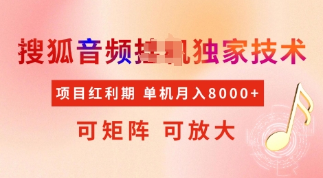 全网首发搜狐音频挂JI独家技术，项目红利期，可矩阵可放大，稳定月入8k【揭秘】-百盟网