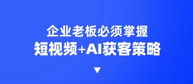 企业短视频AI获客霸屏流量课，6步短视频+AI突围法，3大霸屏抢客策略-百盟网